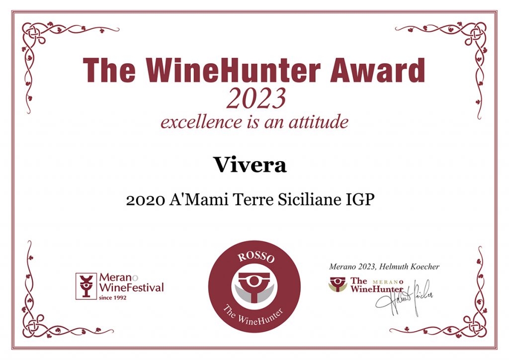 The Wine Hunter 2023 Vivera 2020 A'Mami Terre Siciliane IGP