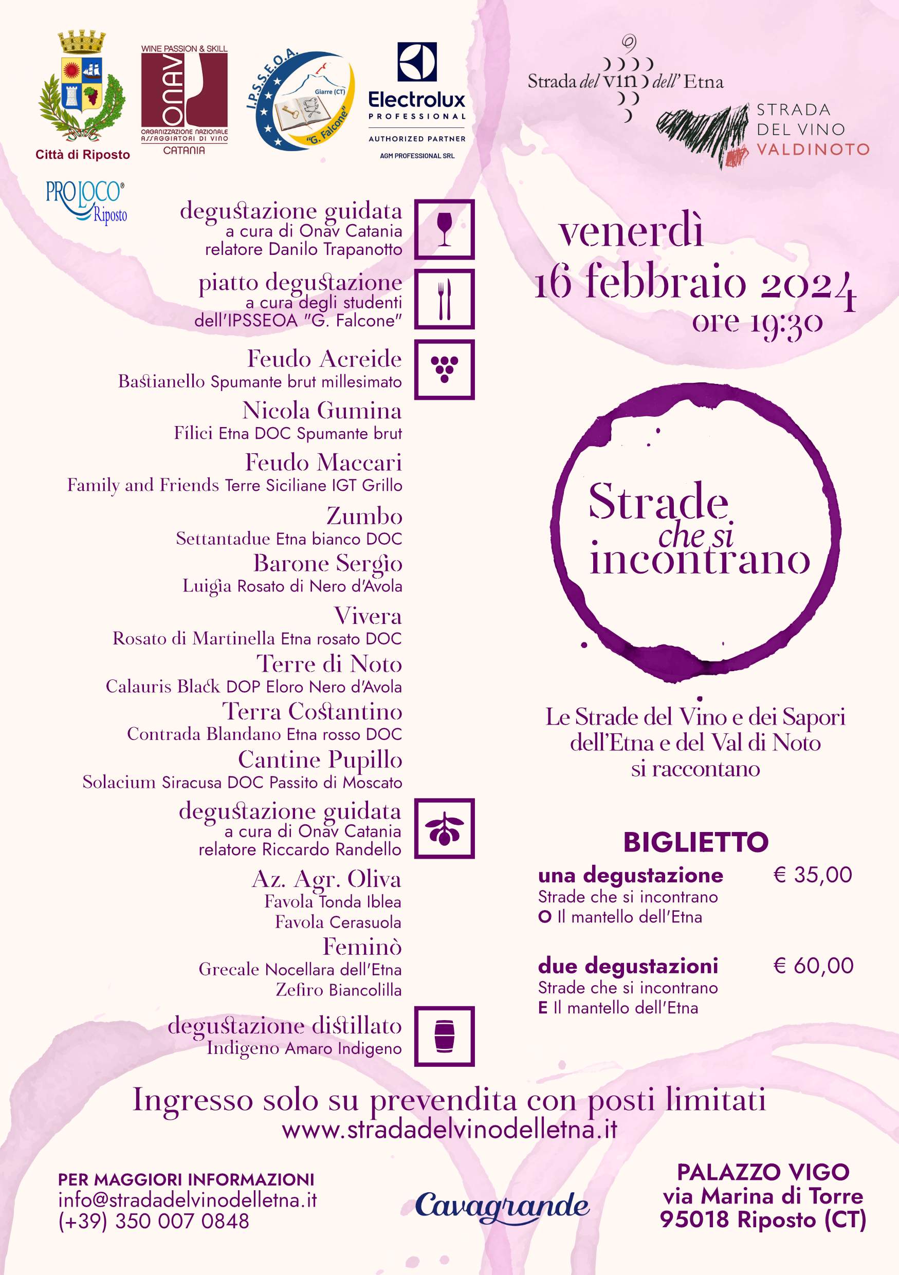 Amanti del vino, unitevi! Il prossimo 16 febbraio, VIVERA vi invita a un'esclusiva degustazione di vini siciliani presso il Palazzo Vigo a Riposto, in provincia di Catania